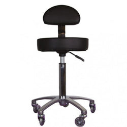 Grooming stool black with back support