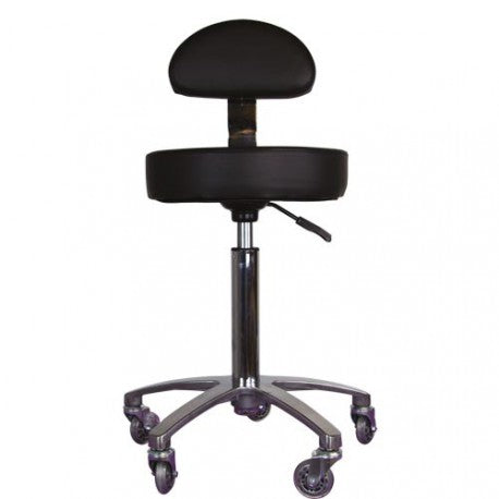 Grooming stool black with back support