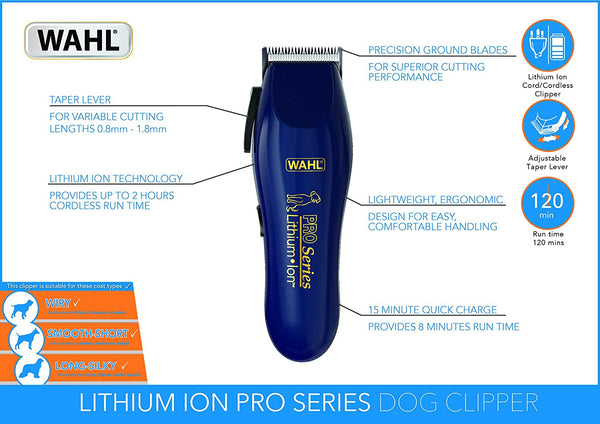 WAHL PRO RECHARGABLE CLIPPER C/W KIT