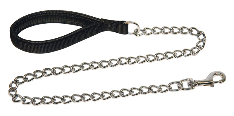Lead Chain Type Black Leather Handle 100cm